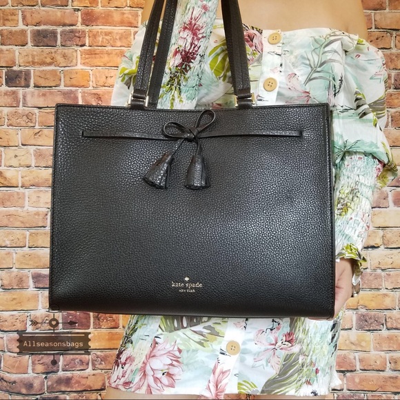 kate spade Handbags - Kate spade Hayes large tote black leather bag